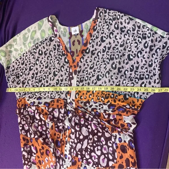 Cabi Multicolor Leopard Kimono Style Midi Dress - Picture 13 of 16